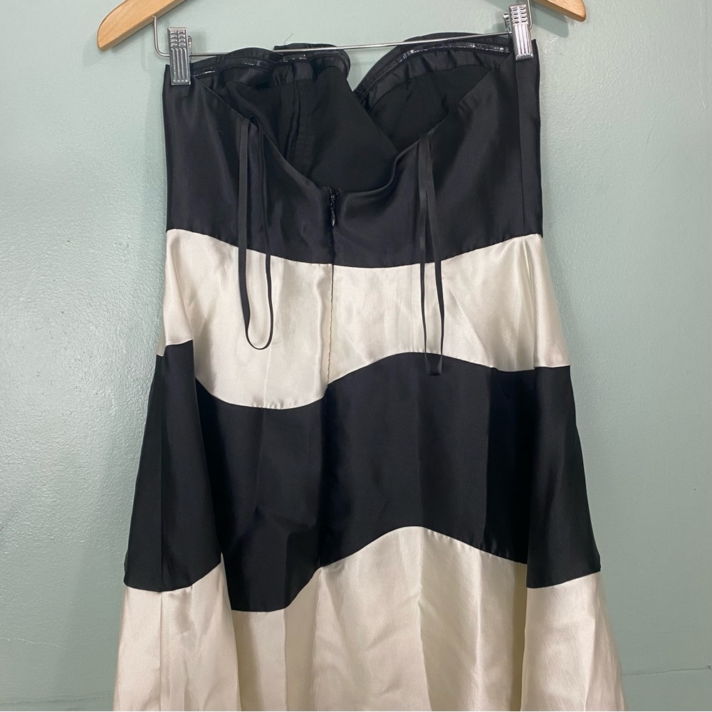 Anthropologie Hutch Colorblock Maxi Dress Strapless Black & White Champagne Sz 4 - Picture 5 of 8